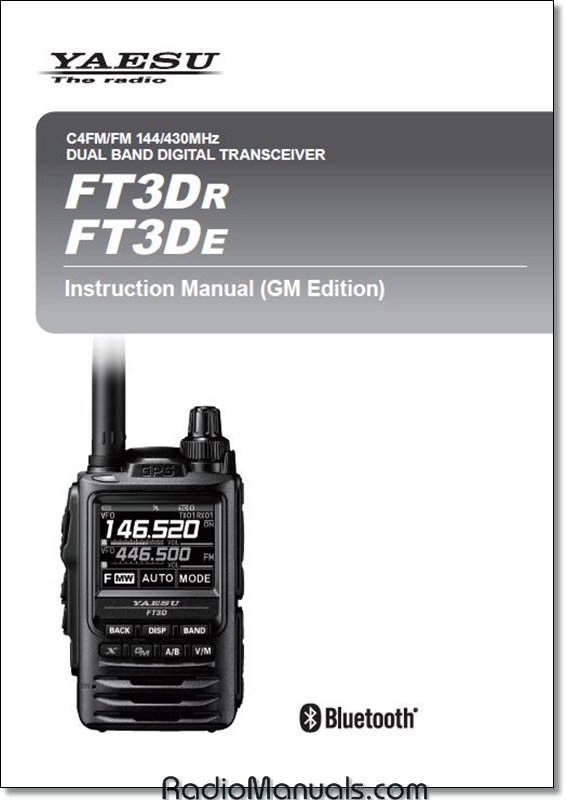 Yaesu FT3Dr FT3De Instruction Manual GM Edition - Click Image to Close